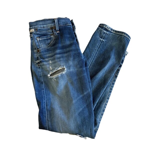Citizens of Humanity Women's 26 Emerson Slim Boyfriend Distressed Blue Jeans - Picture 3 of 7